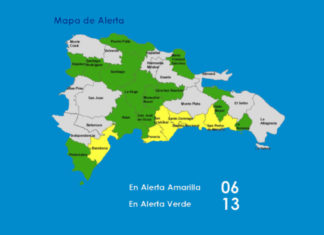 COE coloca al GSD y otras 4 provincias en alerta amarilla por incidencia de una vaguada
