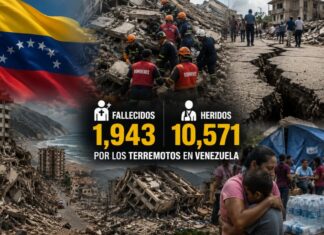 Elevan a 1,943 los fallecidos y a 10,571 los heridos por terremotos en Venezuela